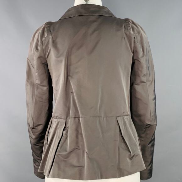 MARNI Size 2 Grey Polyester Techno Peplum Hidden Placket Jacket Blazer - Picture 3 of 5